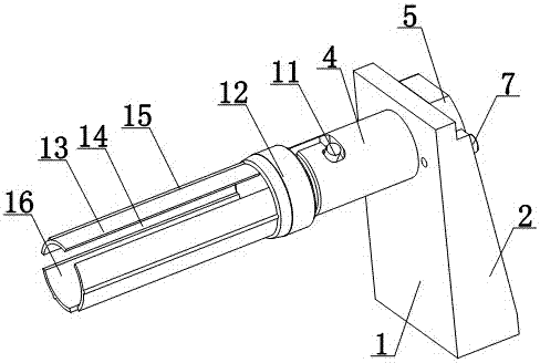 A clamping device used for fluorescent rod detection