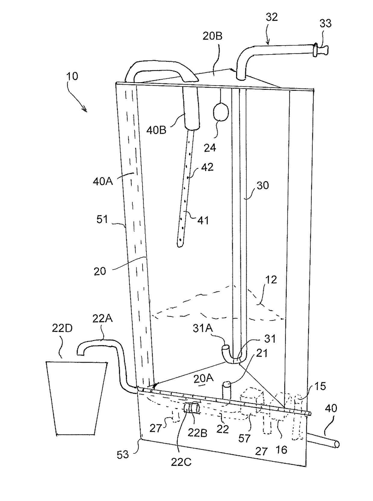 Method for storing used cooking oil