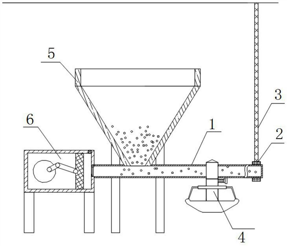 An automatic feeding device for feeding trays for poultry breeding