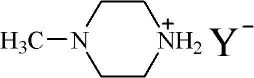 Ionic liquid of N-methyl piperazine salt and preparation method thereof