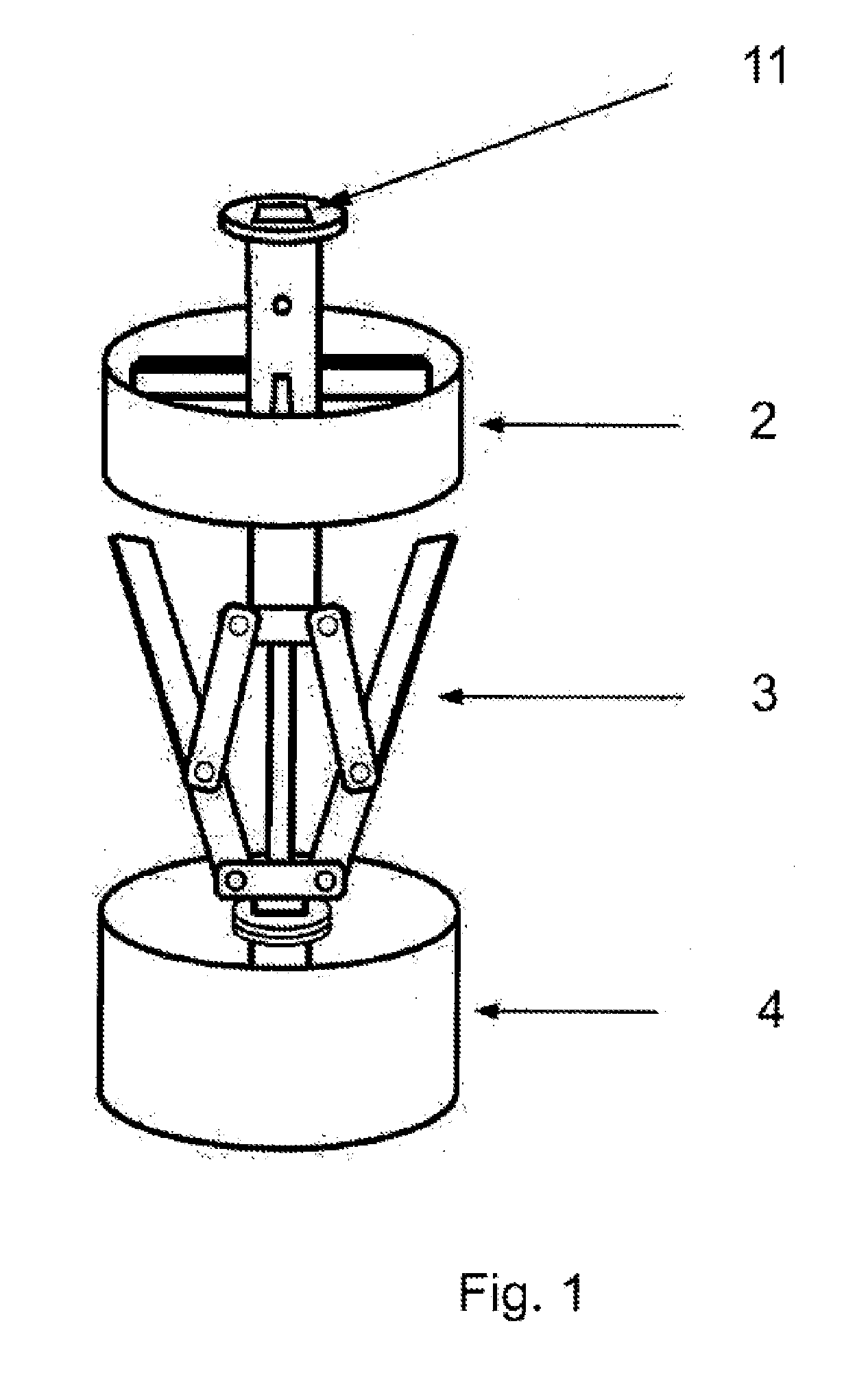 Device for enlarging caisson bases