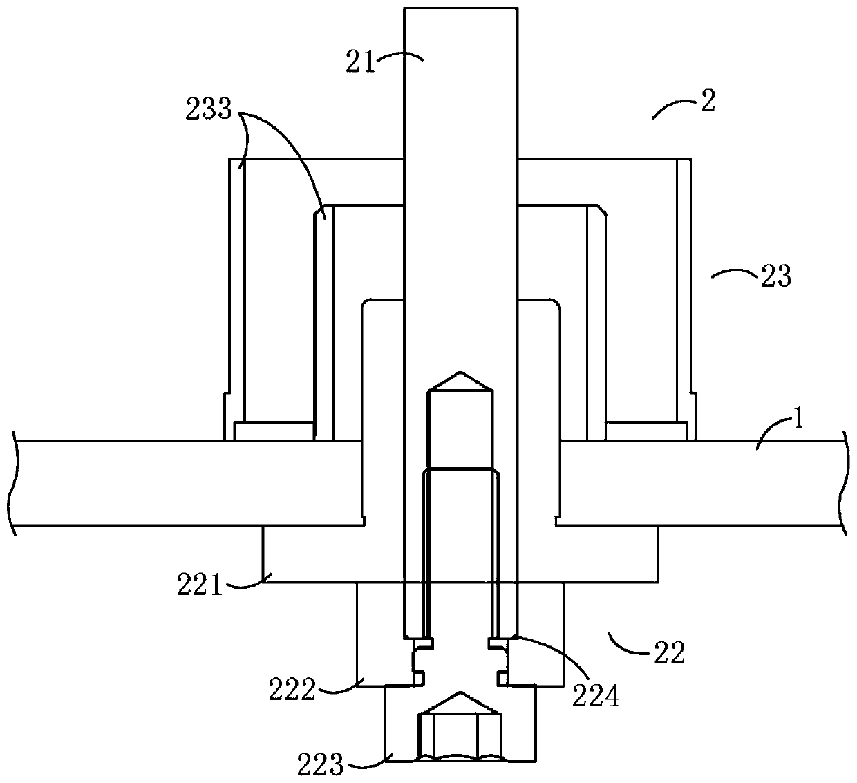 Buffering mechanism, vertical furnace and process door of vertical furnace