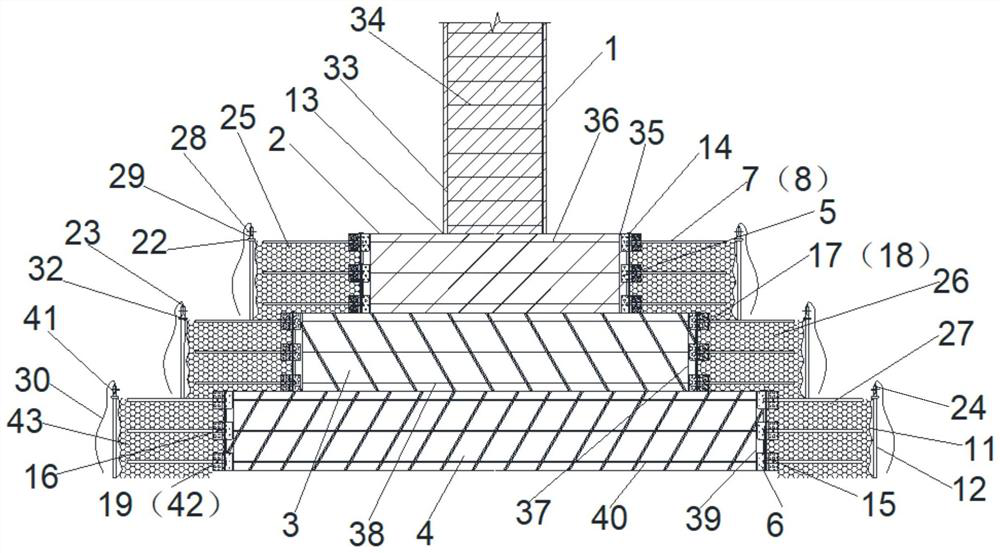 Bridge pier stud discrete material wrapped enlarged-section anti-scouring protection structure and construction method