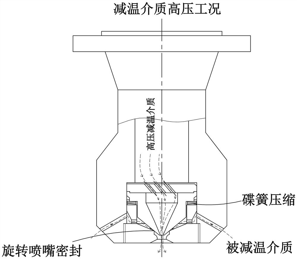 An atomizing nozzle with automatic switching of high and low pressure