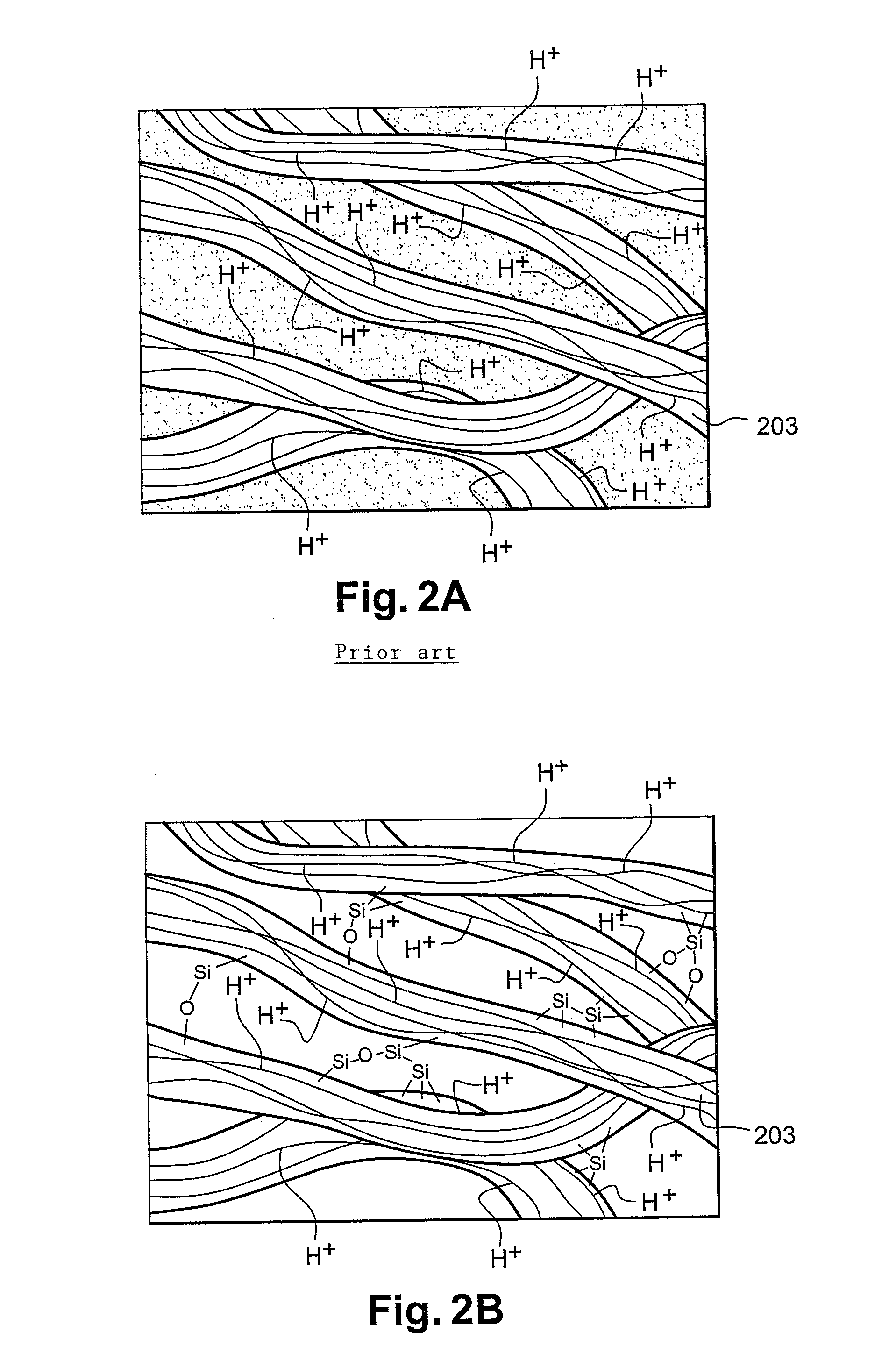 Silicified electrolyte material for fuel cell, method for its preparation and fuel cell using same
