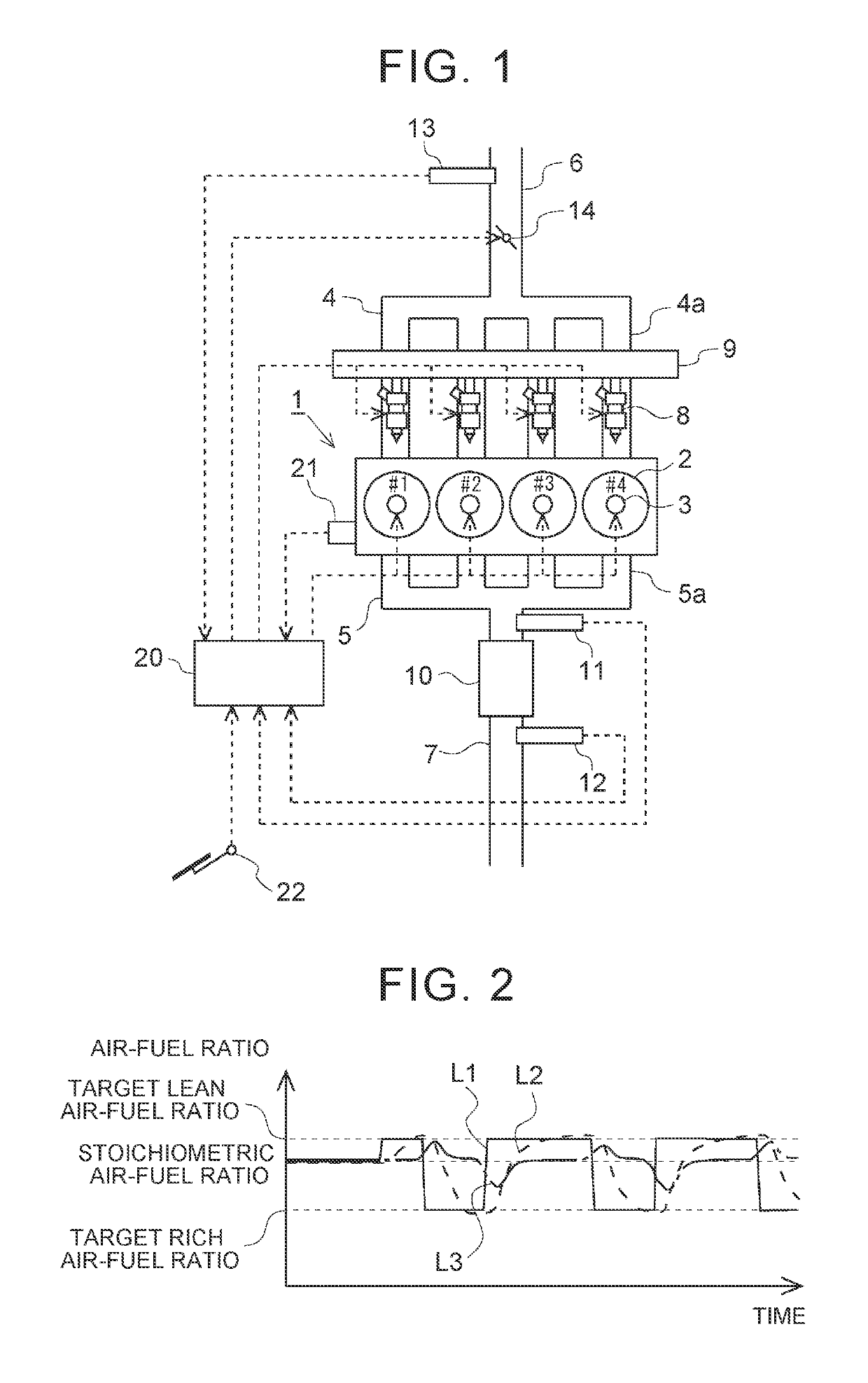 Exhaust gas control system for internal combustion engine and control method for internal combustion engine