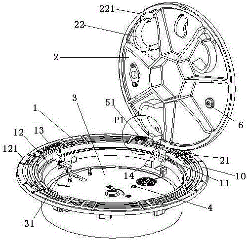 Temperature detection system and detection and alarm method based on combined manhole cover