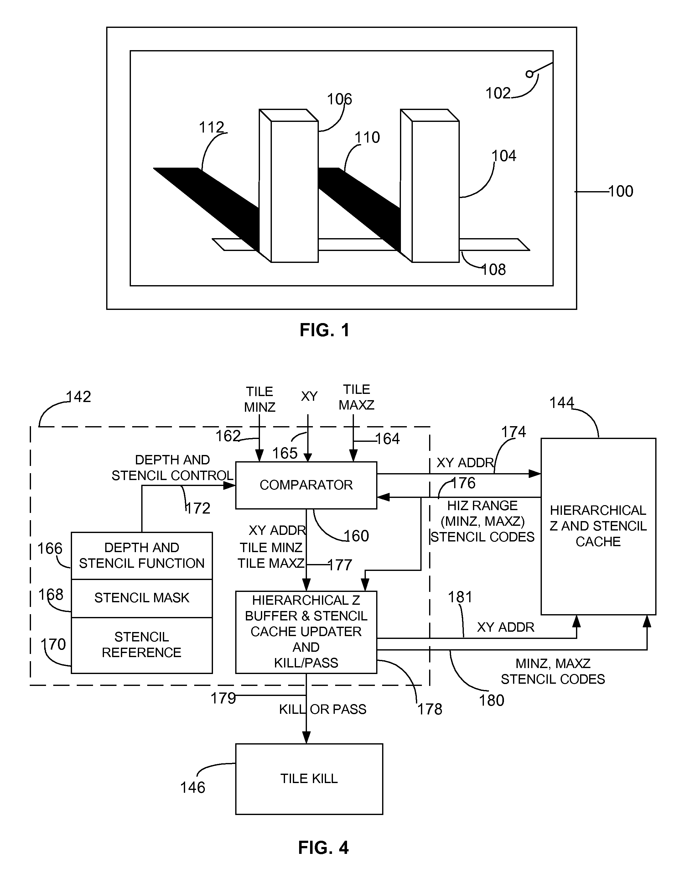 Method and apparatus for hierarchical Z buffering and stenciling