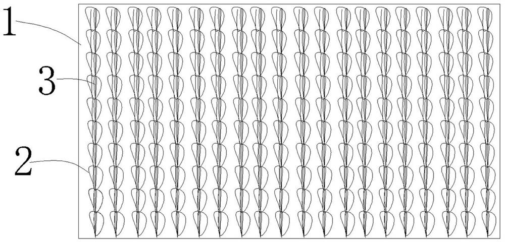 Non-woven fabric looped pile planting process and equipment thereof