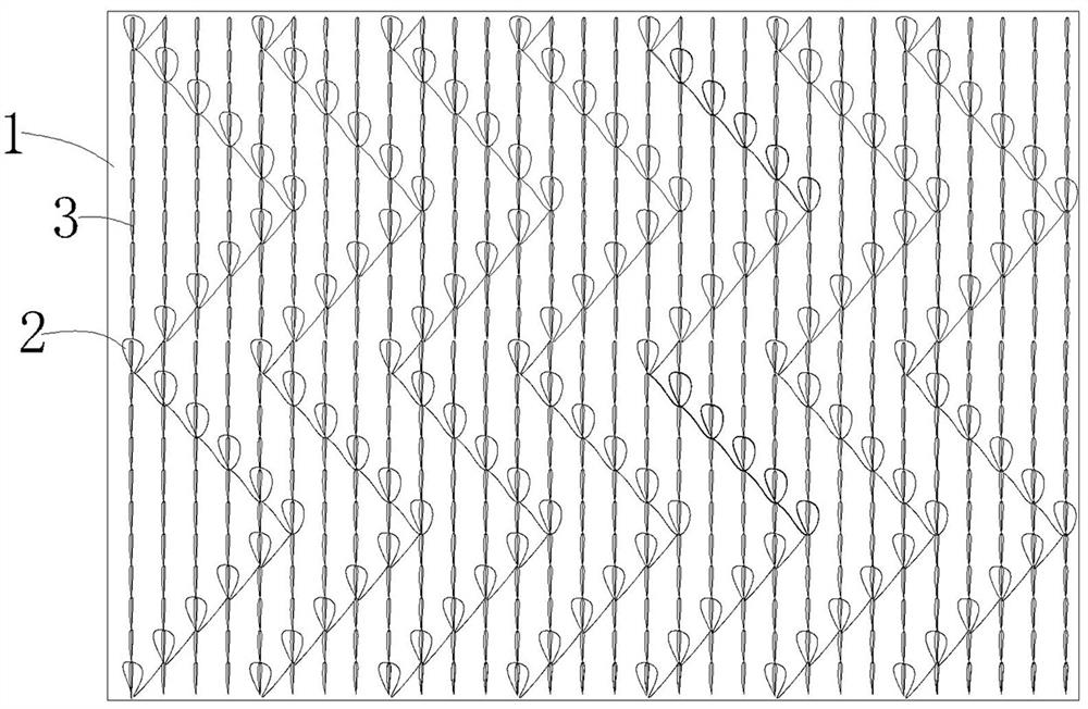 Non-woven fabric looped pile planting process and equipment thereof