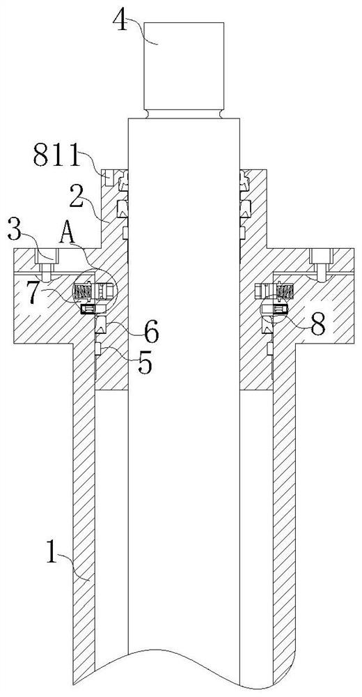 Connecting structure of hydraulic oil cylinder top cover and oil cylinder