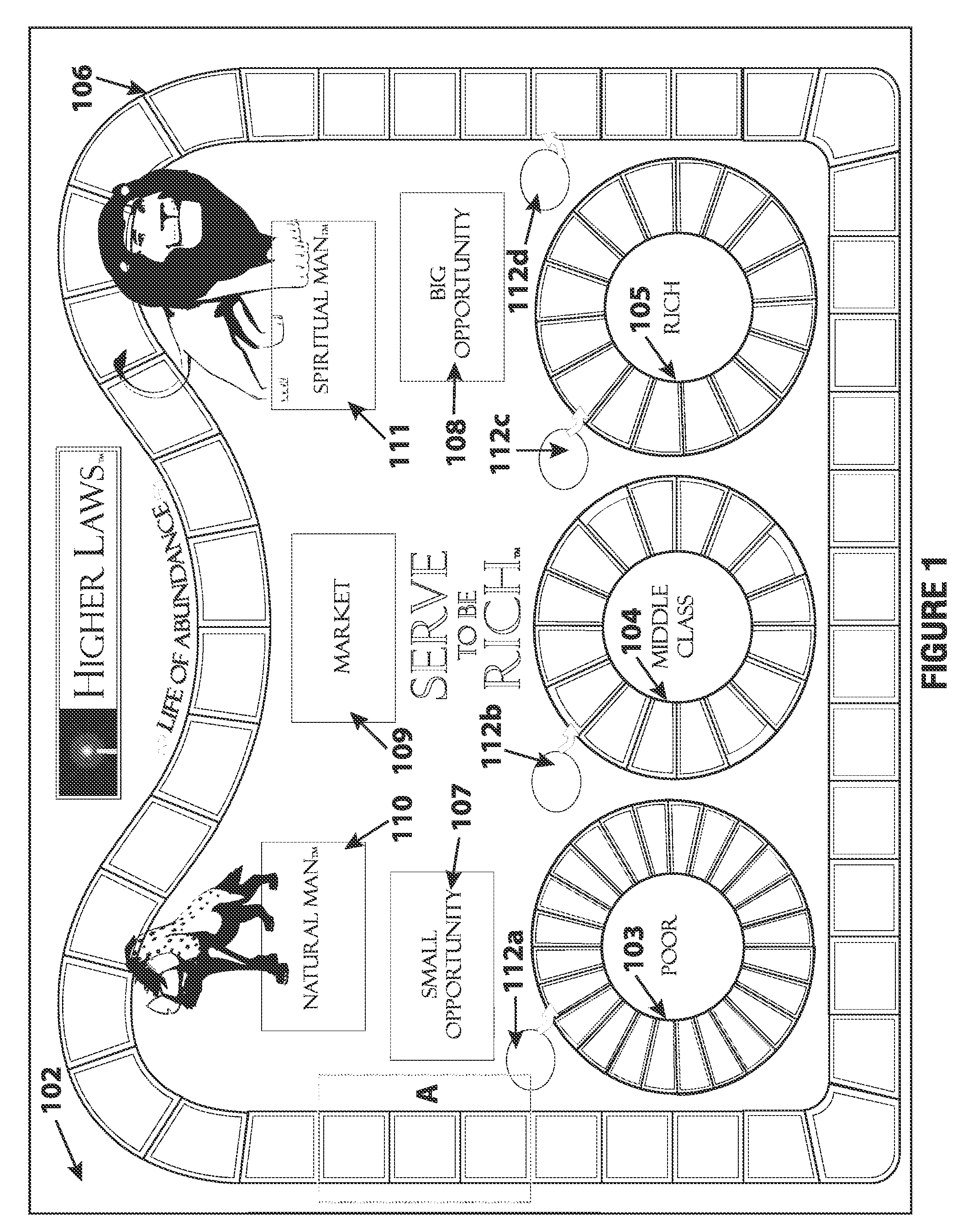 Board game for teaching principles of abundance