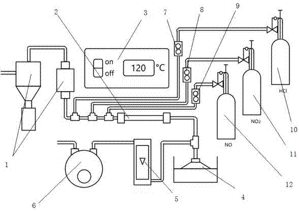 Device for performing flue gas mercury concentration measurement by utilizing modified fly ash
