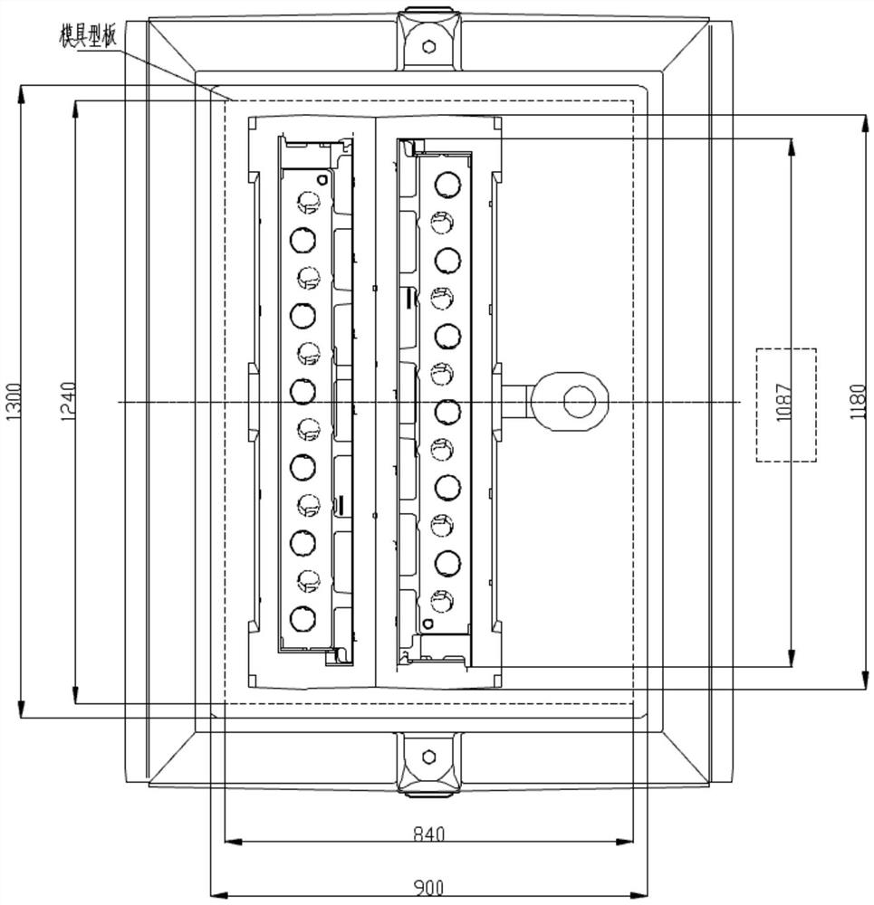 Air cylinder cover casting technology adopted under limited sand box size condition