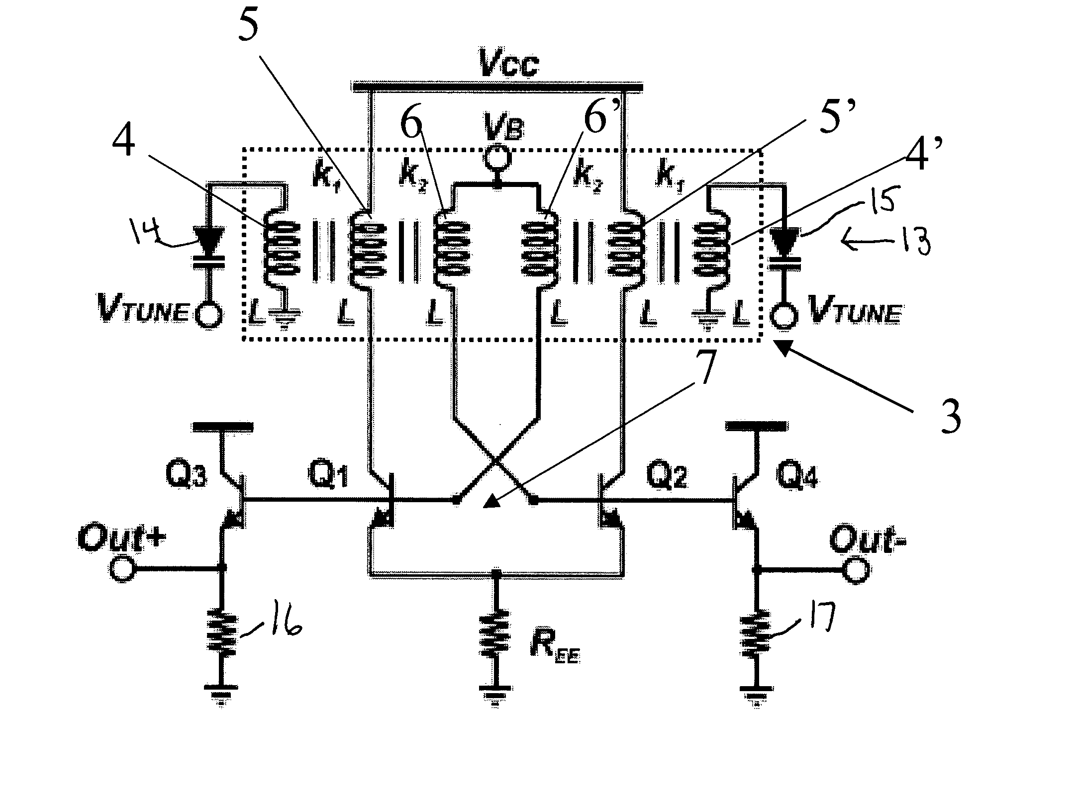 Transformer-based VCO for both phase noise and tuning range improvement in bipolar technology