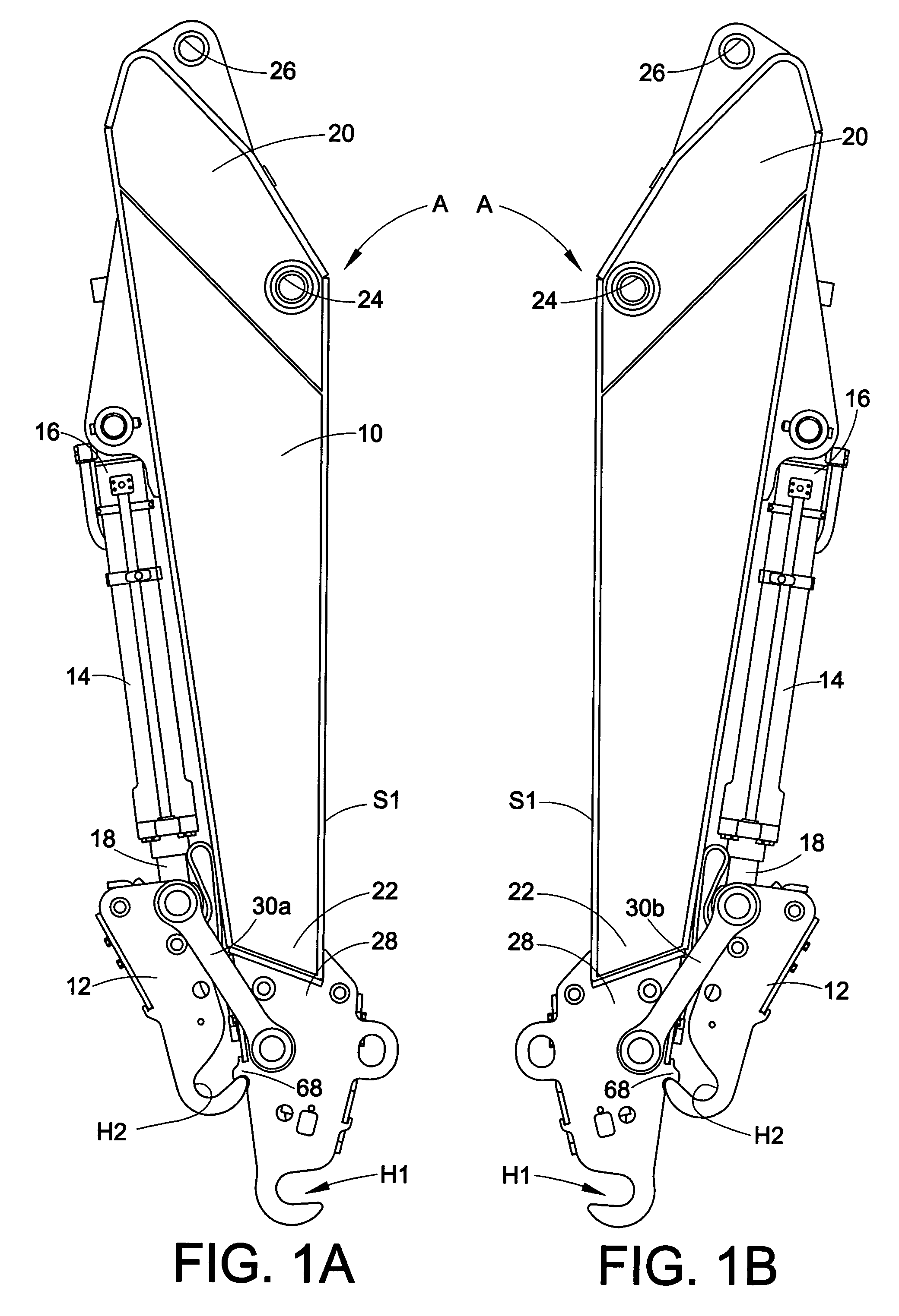 Arm assembly for excavation apparatus and method of using same