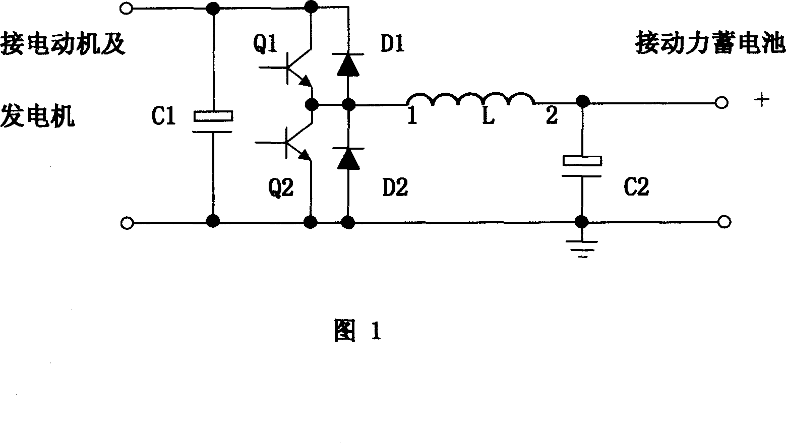 DC voltage control system for hybrid power automobile and working method thereof
