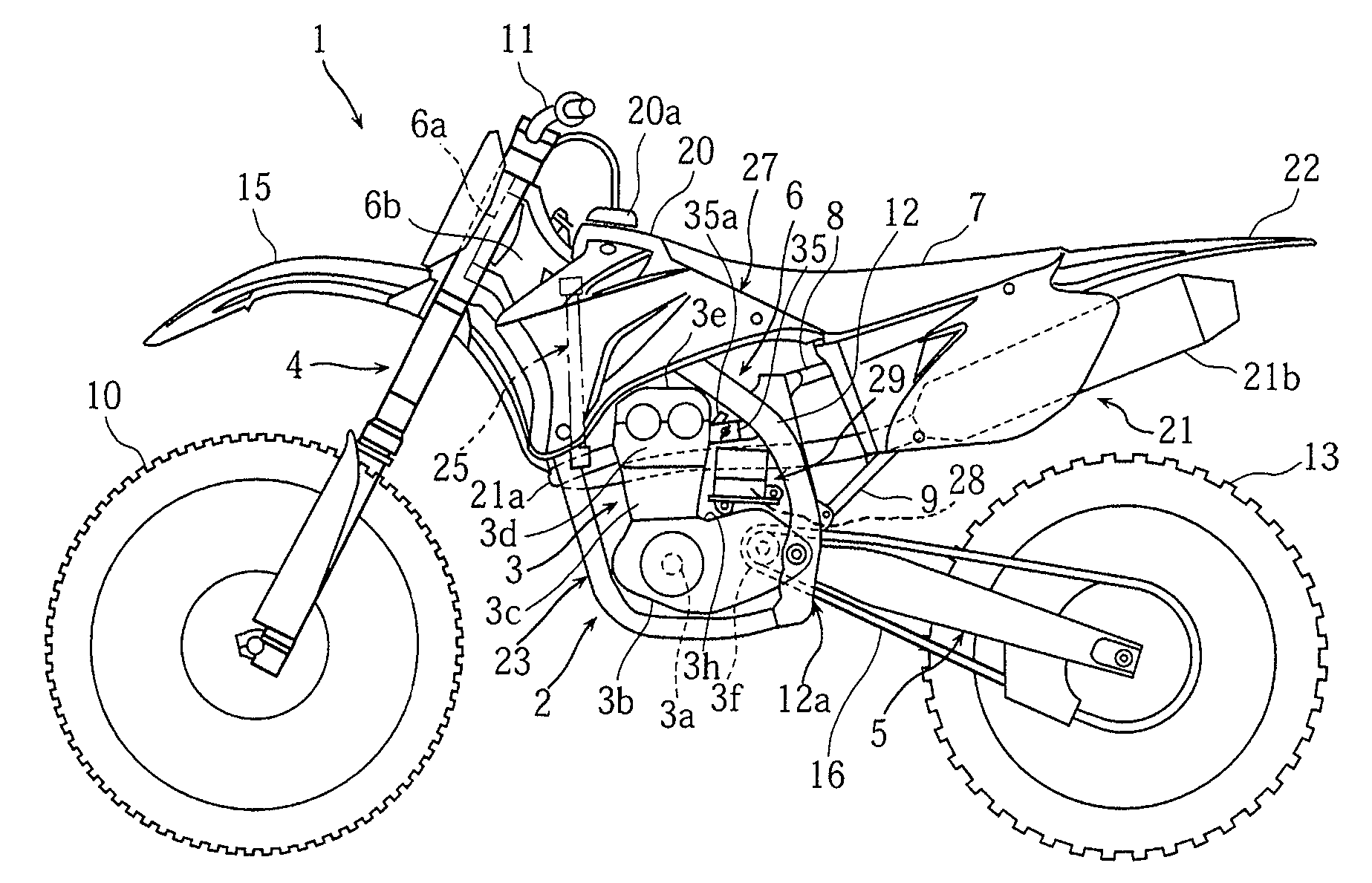 Motorcycle with battery mounting arrangement