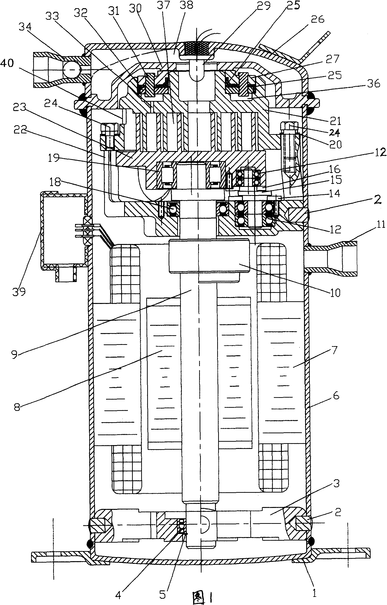 Oil-free vortex air conditioner compressor