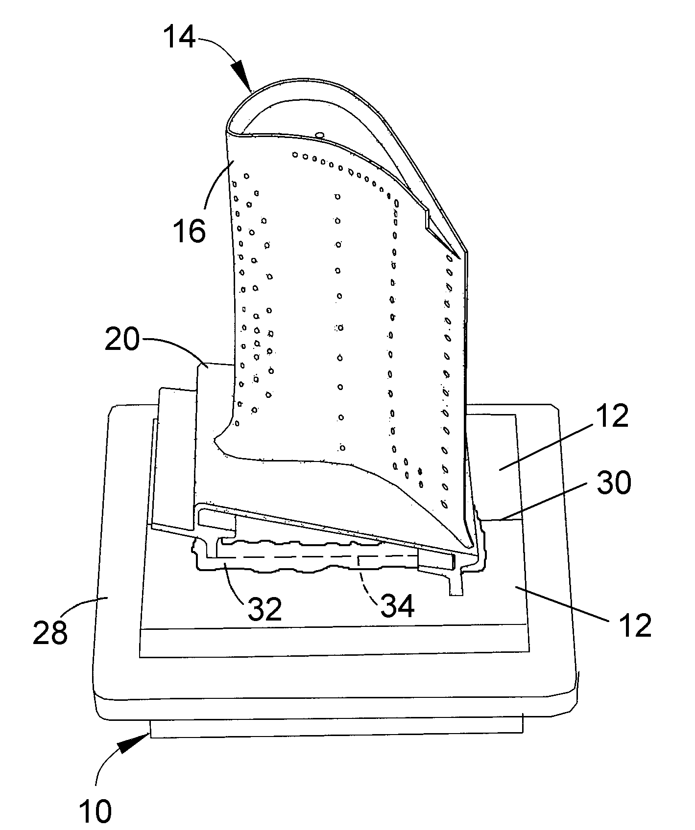 Method and device to prevent coating a dovetail of a turbine airfoil