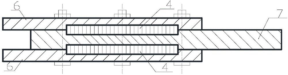 Embedded type large-stroke lead damper