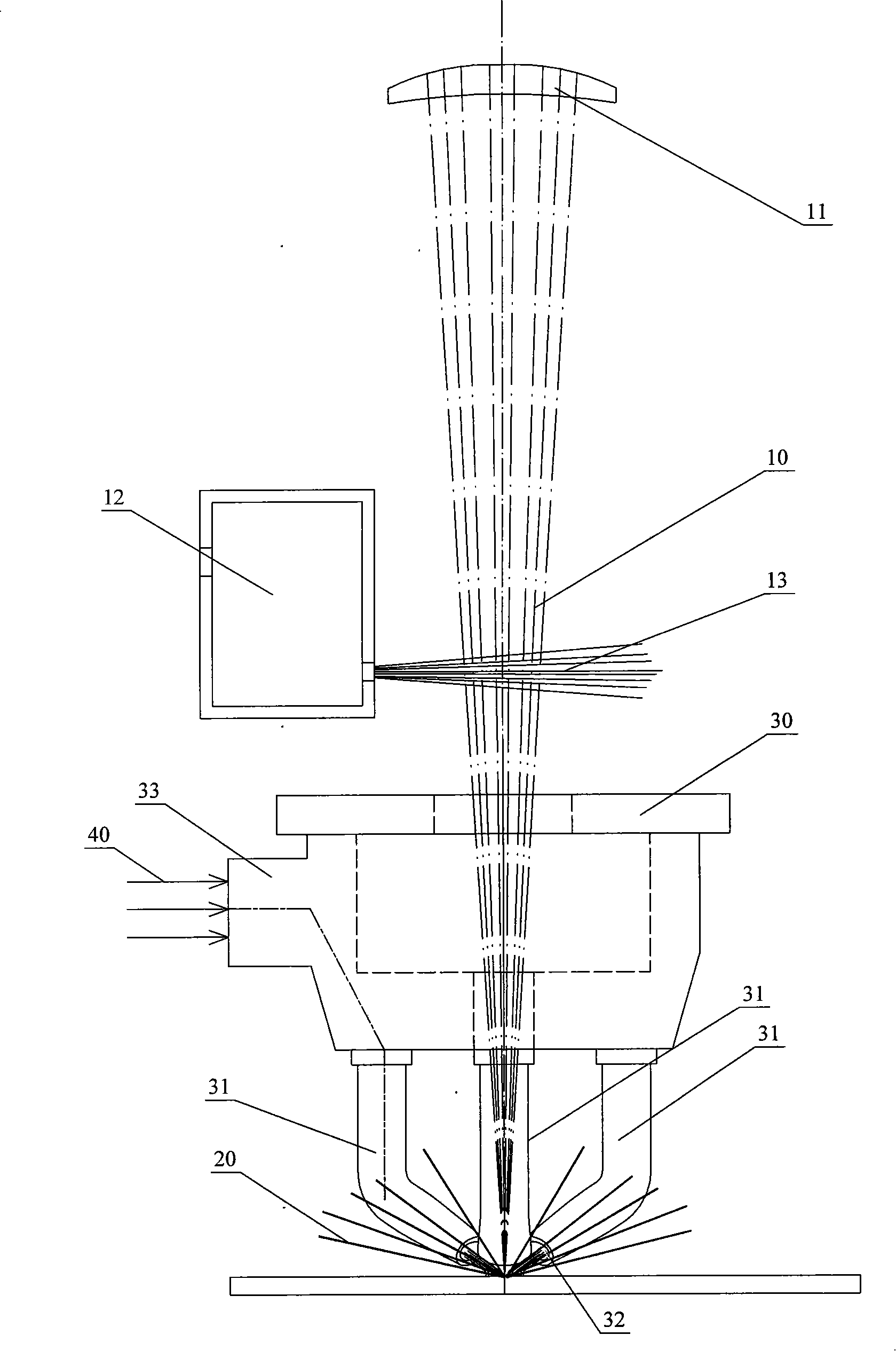 Cover gas blowing device for laser welder head