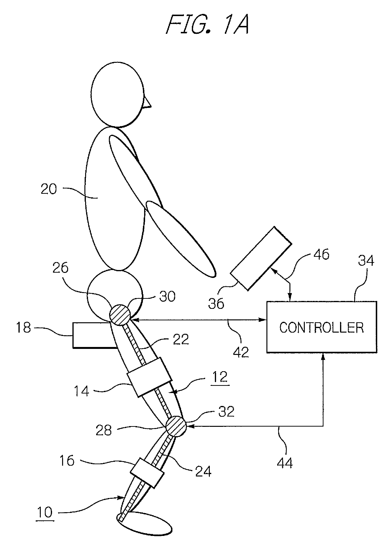 Muscle training device with muscular force measurement function for controlling the axial torque of a joint axle
