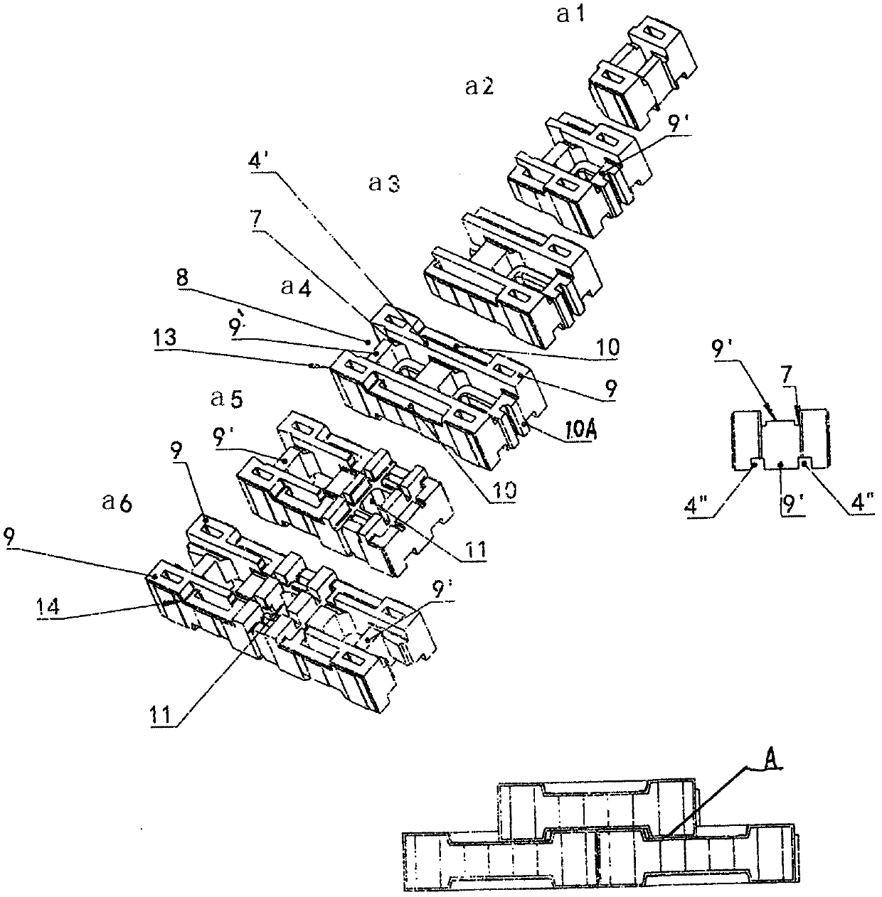 Method for assembling houses with interlocking combined block assembly components