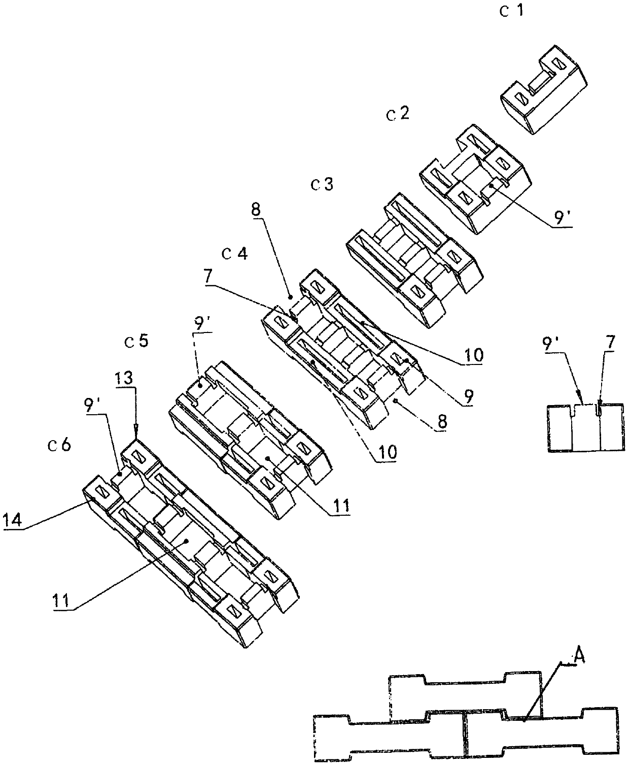 Method for assembling houses with interlocking combined block assembly components