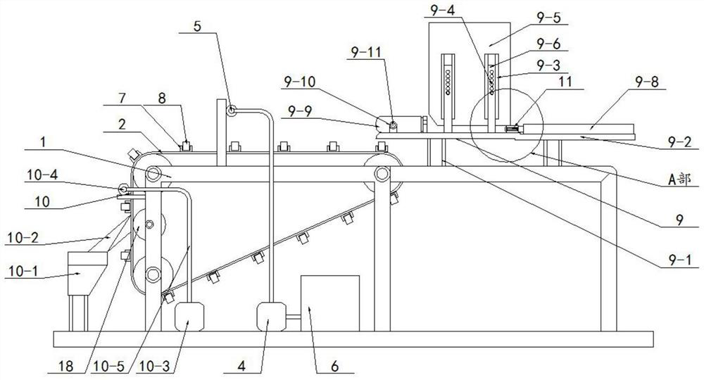 Automatic conveying type paint spraying device for furniture processing