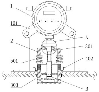 Novel lifting type gas detection detector and using method thereof