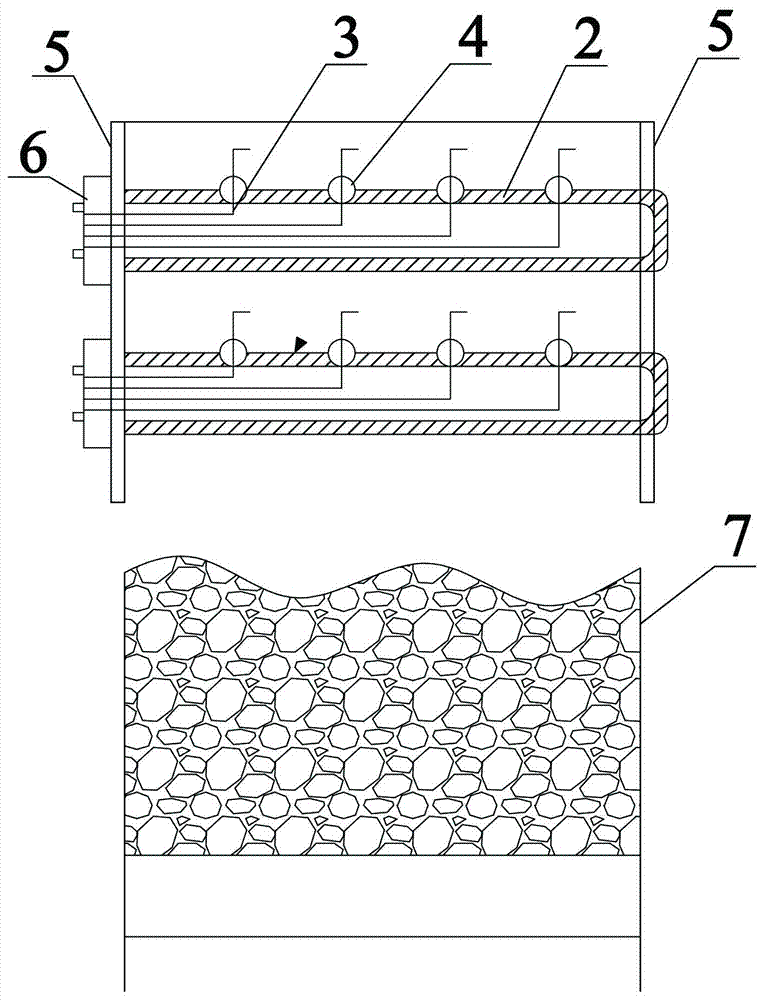 Device and method for testing surface temperature of sintered material layer