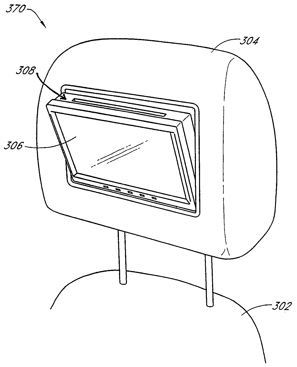 Headrest/head restraint having an integrated video screen