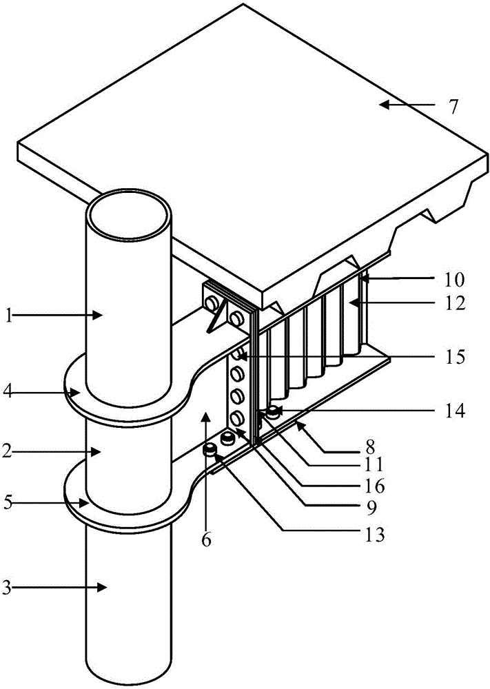 Function-restorable assembly type wave web beam-column composite joint connection device