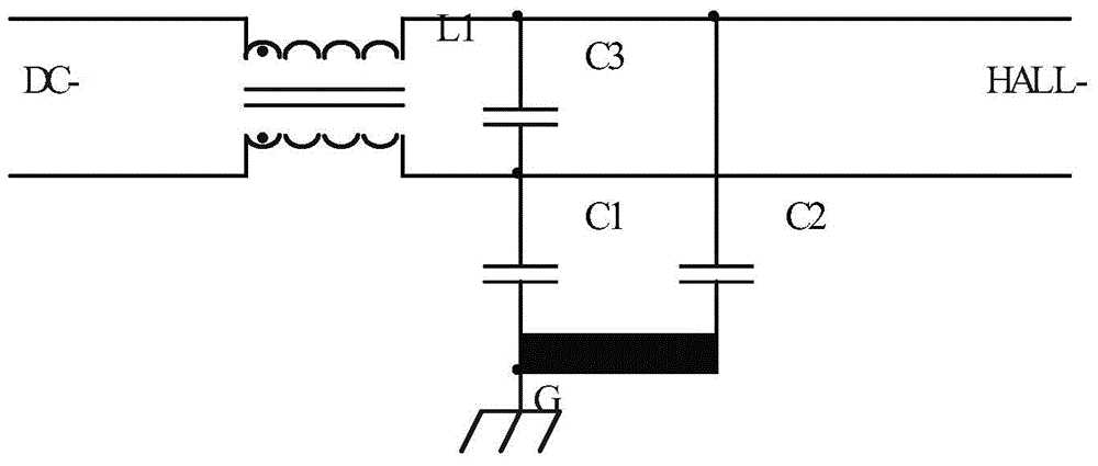 Electromagnetic interference filter applicable to high-voltage Hall sensors