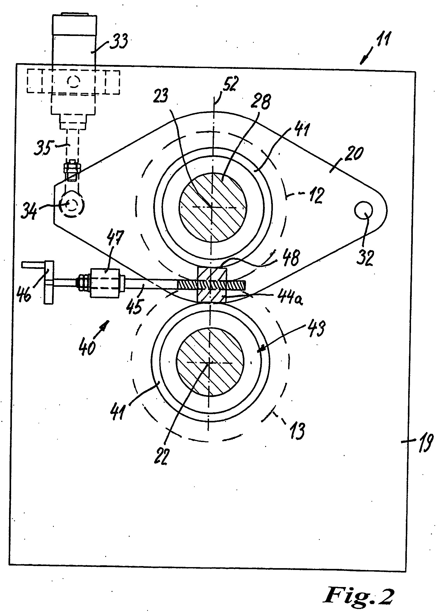 Hot foil stamping or printing device for transferring surface portions onto a flat material