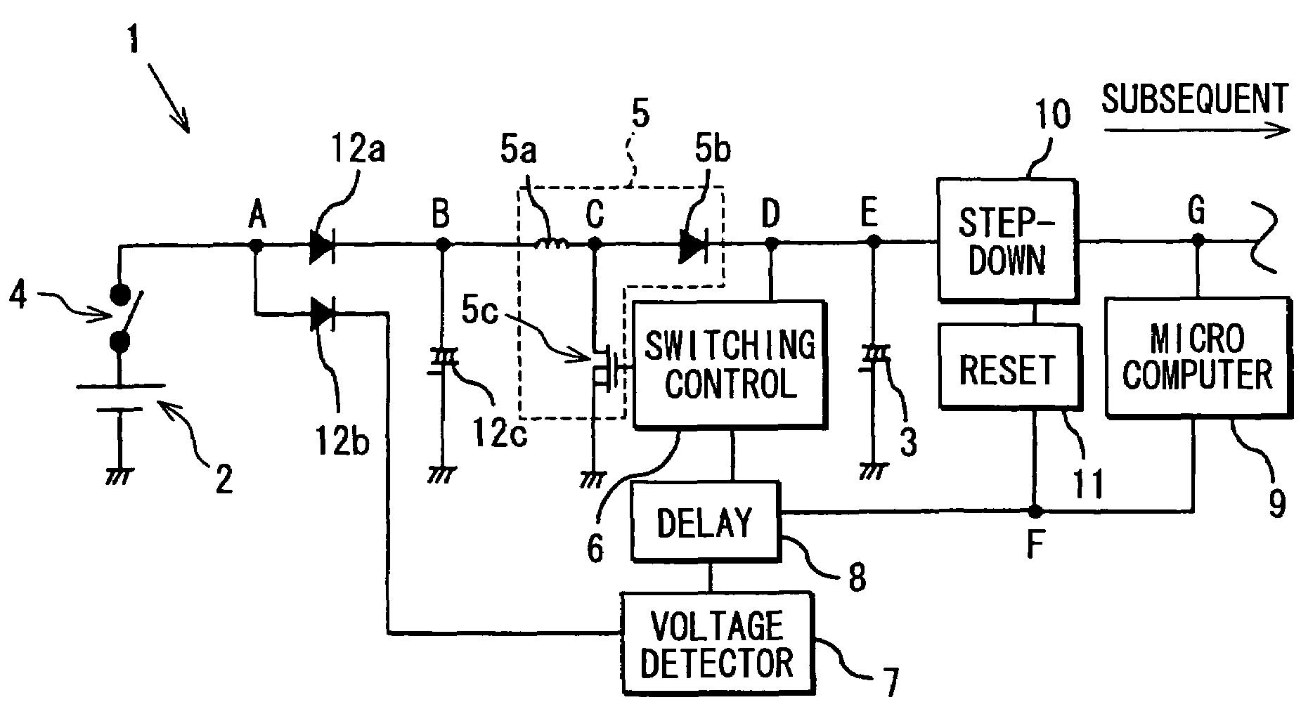 Switching booster power circuit
