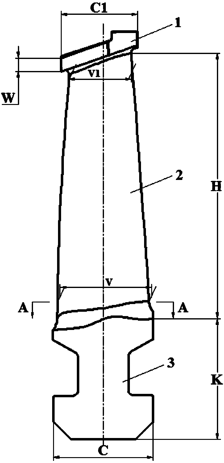 Low-pressure stage moving blade for variable-speed mass-flow industrial steam turbine