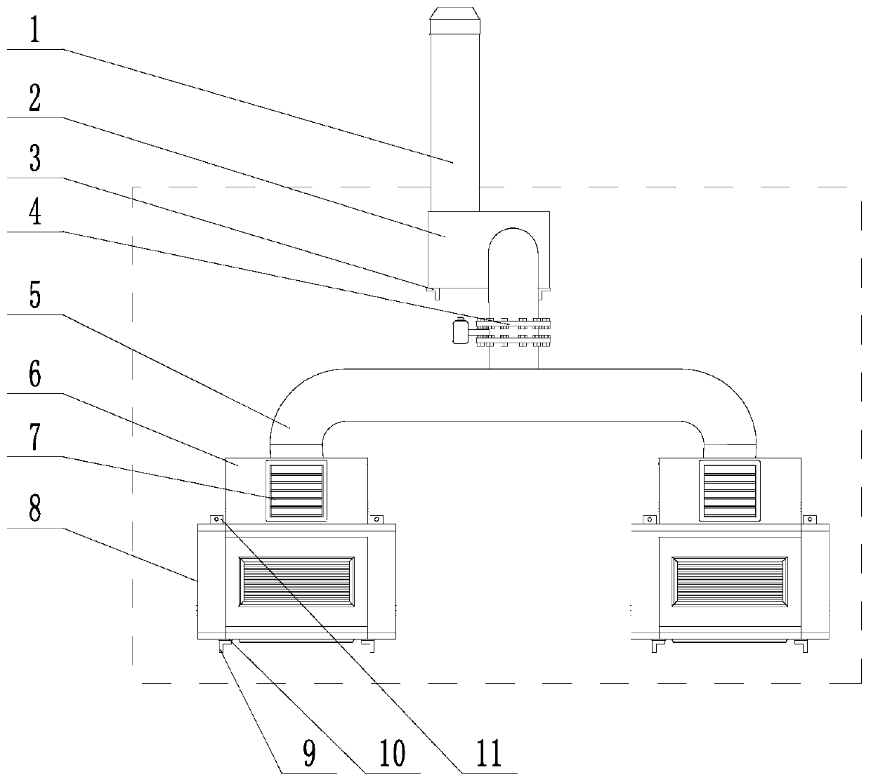 Wall-mounted deodorization system for garbage transfer station