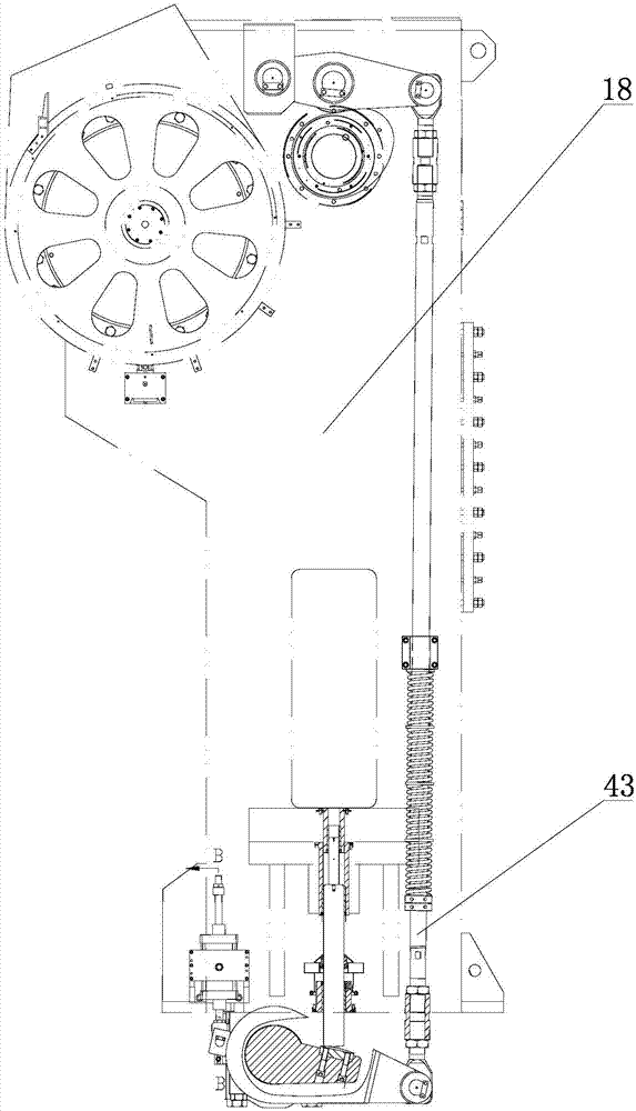 Lever type mechanical downward pushing device of mechanical press