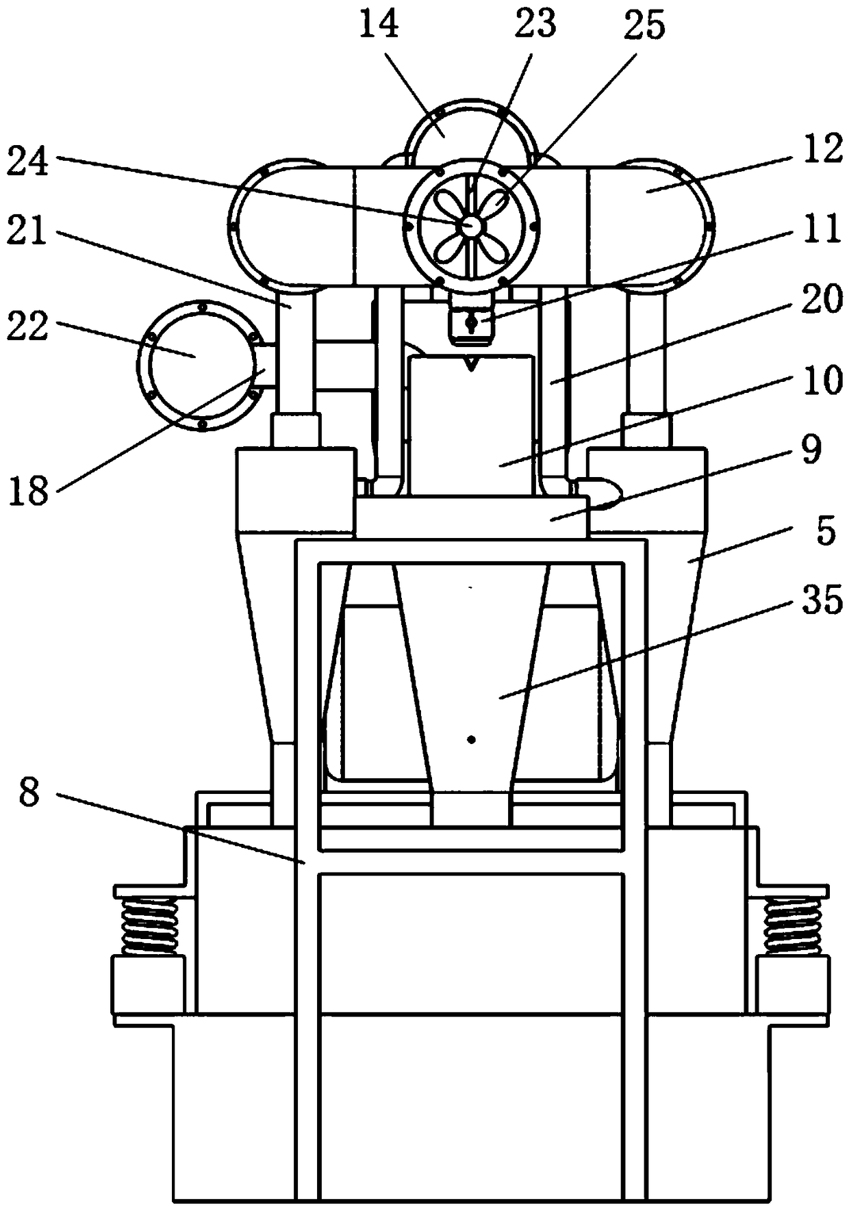 Mud and sand removal device for drilling fluid