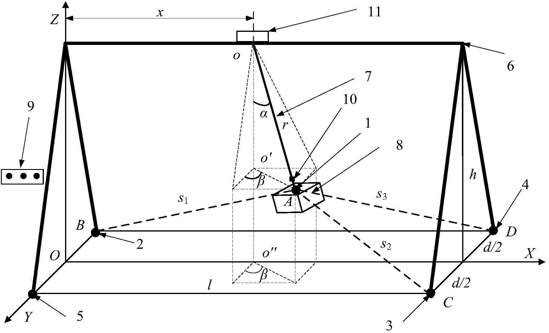 Method for detecting load swinging angle of crane