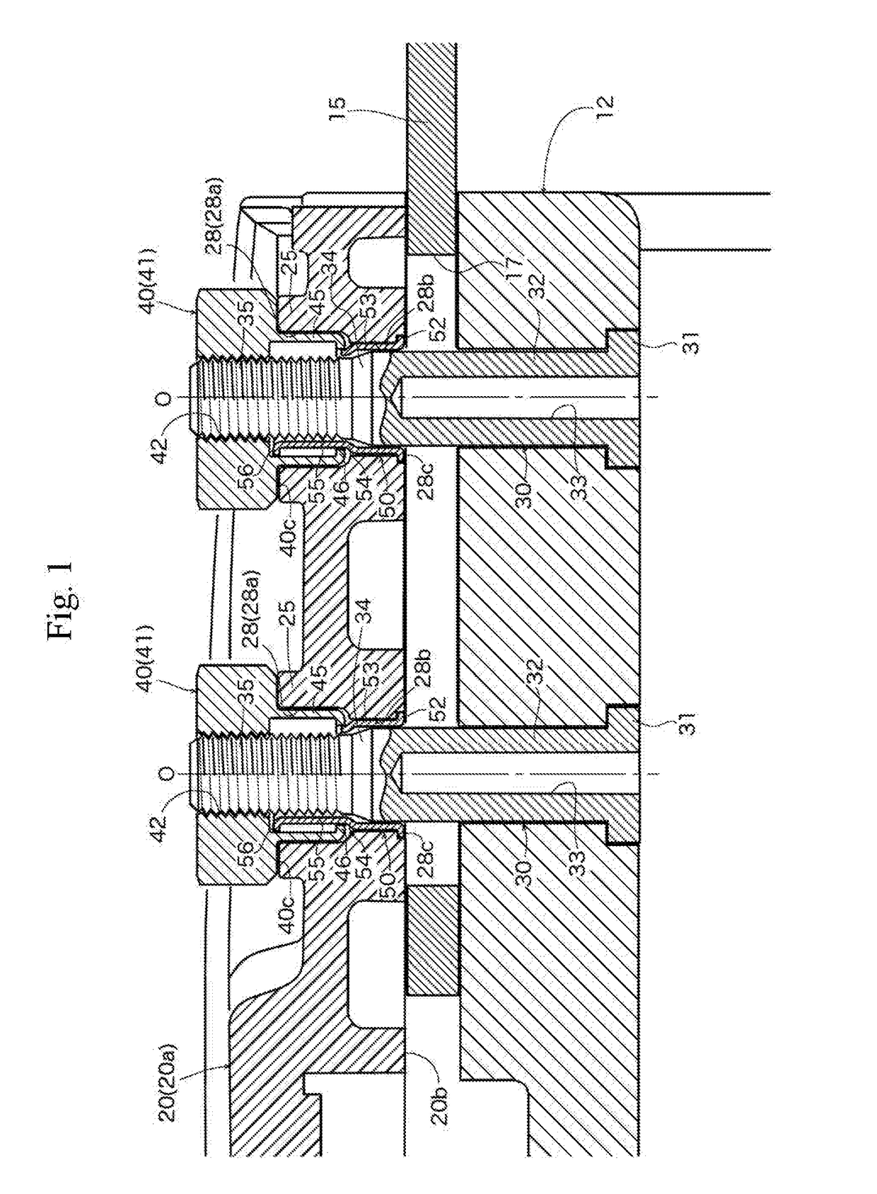Structure for preventing falling of fastening nut of portable power working machine, and method for attaching fastening nut to cover