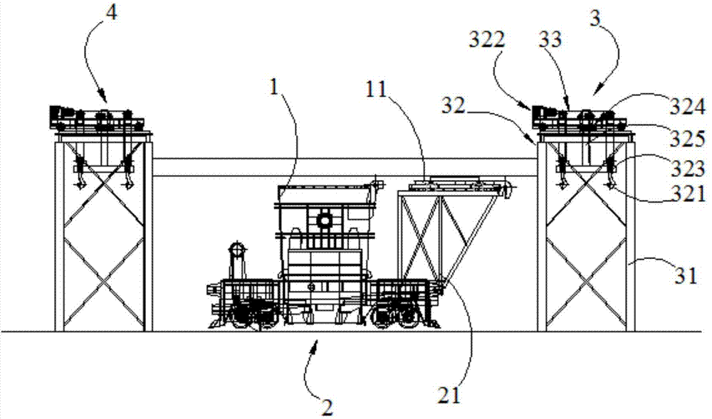 Cover adding and uncovering method and device for ladle in processing station