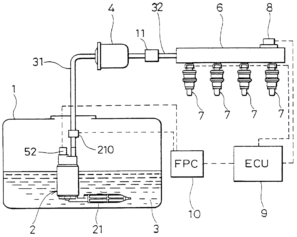 Fuel supply system with fuel evaporation prevention