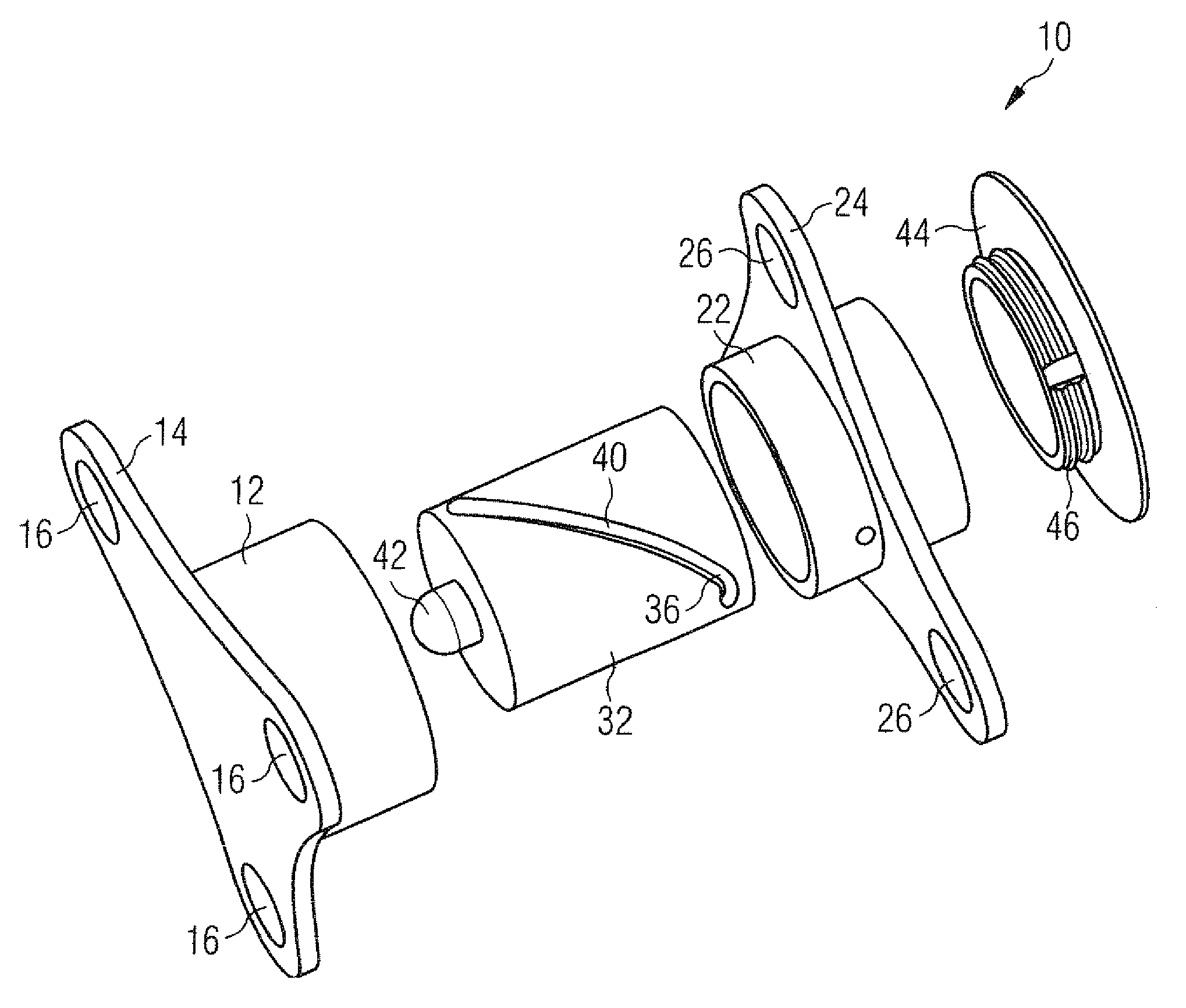 Device for rotatably bearing an aircraft interior fitting component