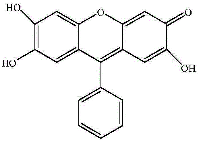 9,9'-(N-phenyl-N,N-4,4'-diphenyl)bifluorone reagent, and preparation method and application thereof