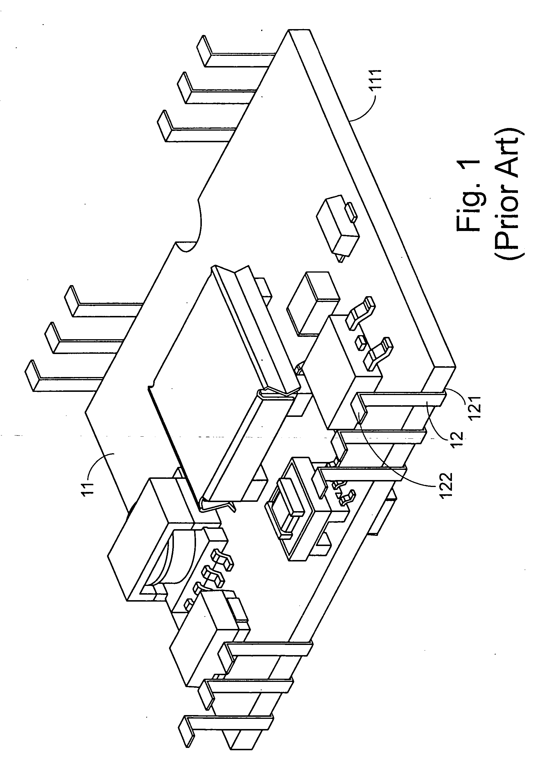 Surface mount connector and circuit board assembly with same