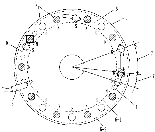 Moped provided with sensor with adjustable positions and magnetic fluxes of magnetic blocks on motor casing