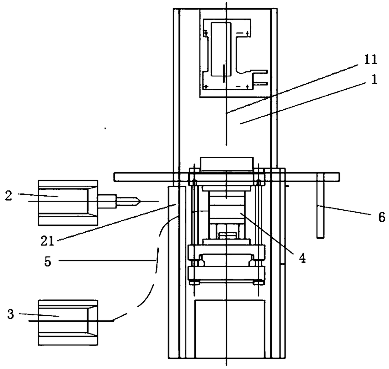 Vacuumizing assisted double-color injection moulding device